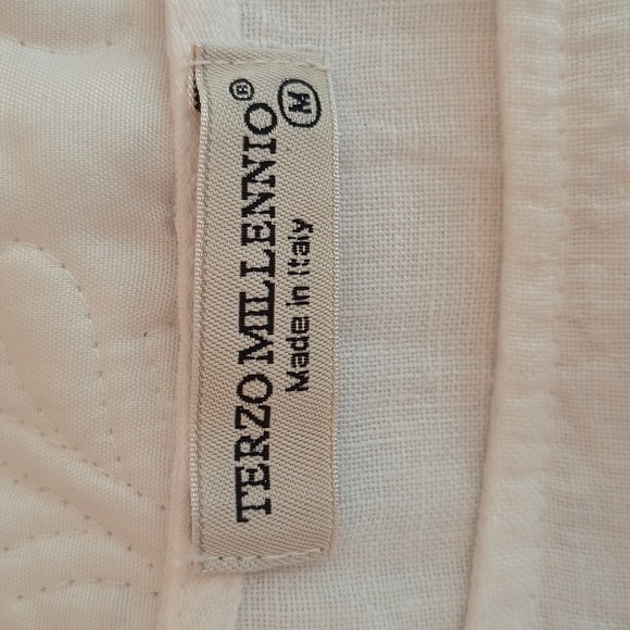 Terzo Millenno White short sleeve Linen Crochet Lace tunic top size M - Picture 2 of 12